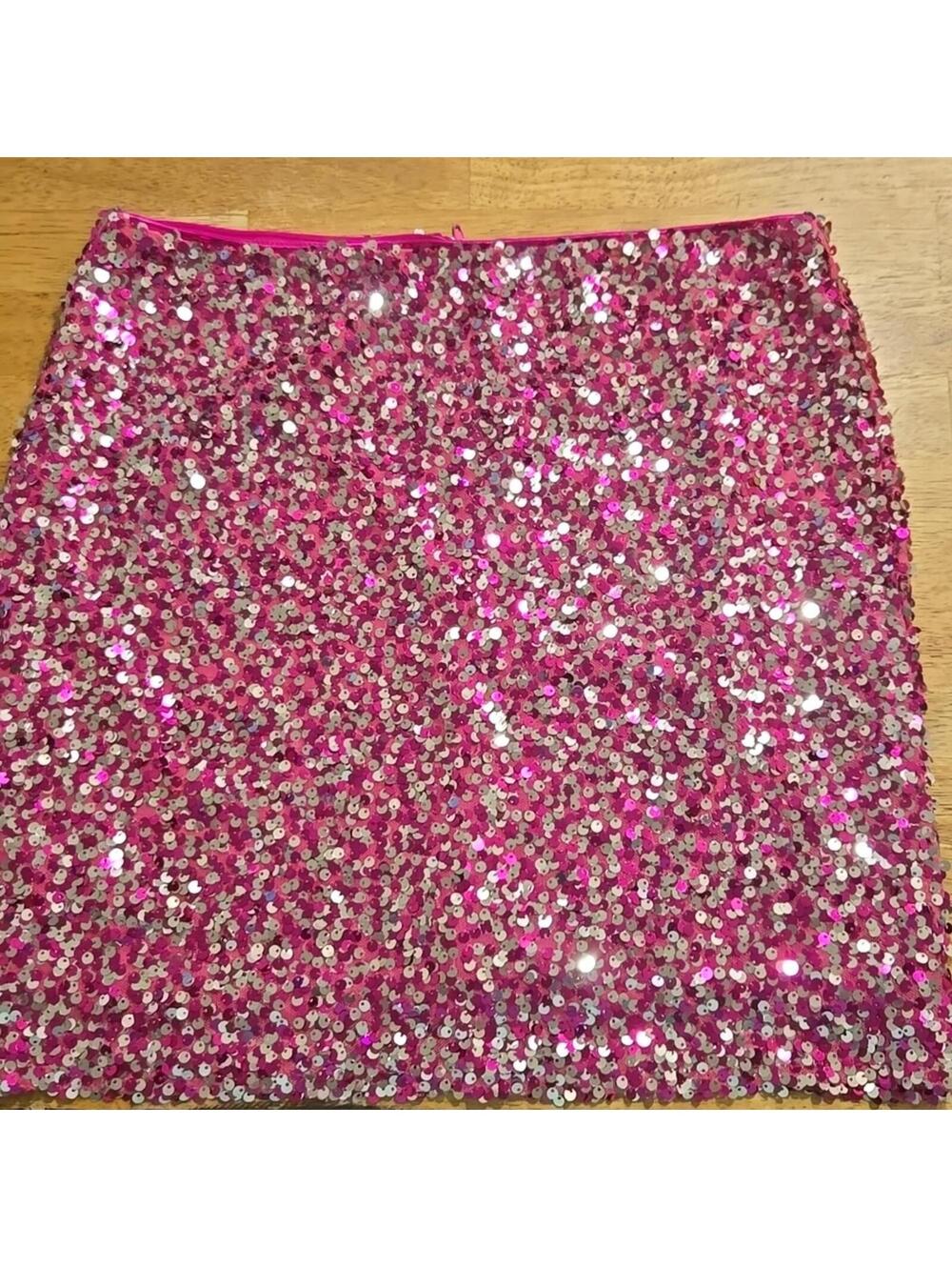 Pink Sequin Mini Skirt